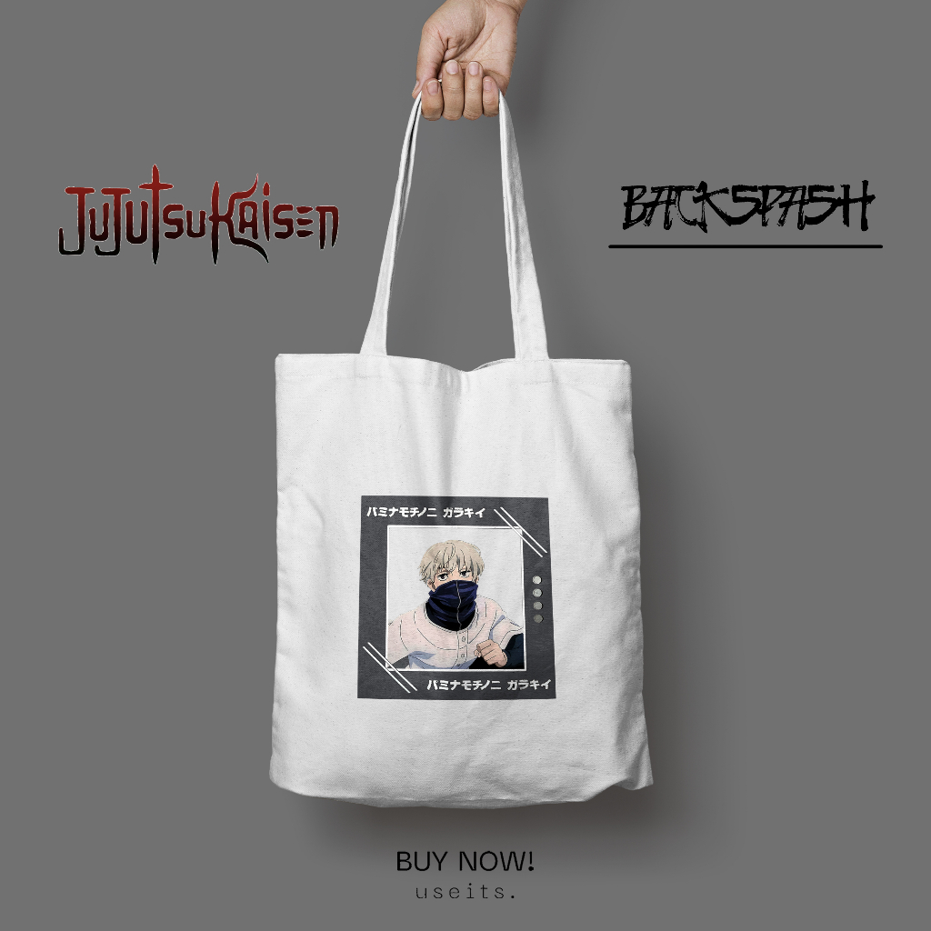 Totebag Tas Anime Jujutsu Kaisen Gojo Itadori Megumi Pria Wanita - JUJUTSU KAISEN