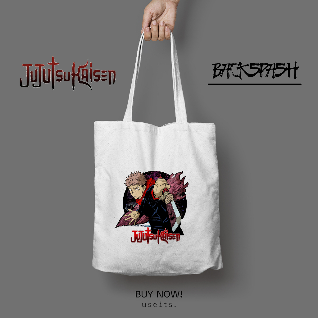 Totebag Tas Anime Jujutsu Kaisen Gojo Itadori Megumi Pria Wanita - JUJUTSU KAISEN