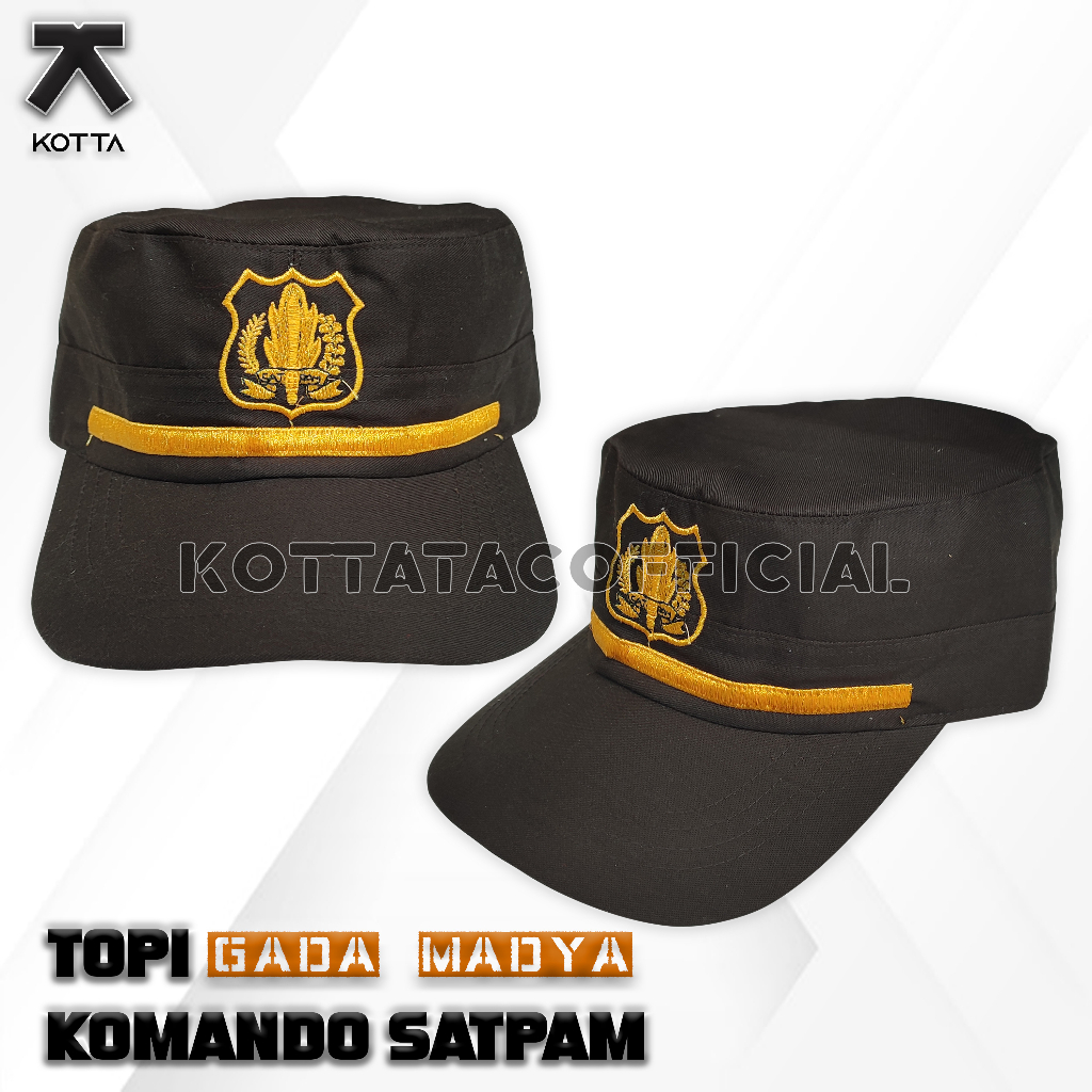 TOPI KOMANDO SATPAM - TOPI SATPAM COKELAT - TOPI SECURITY