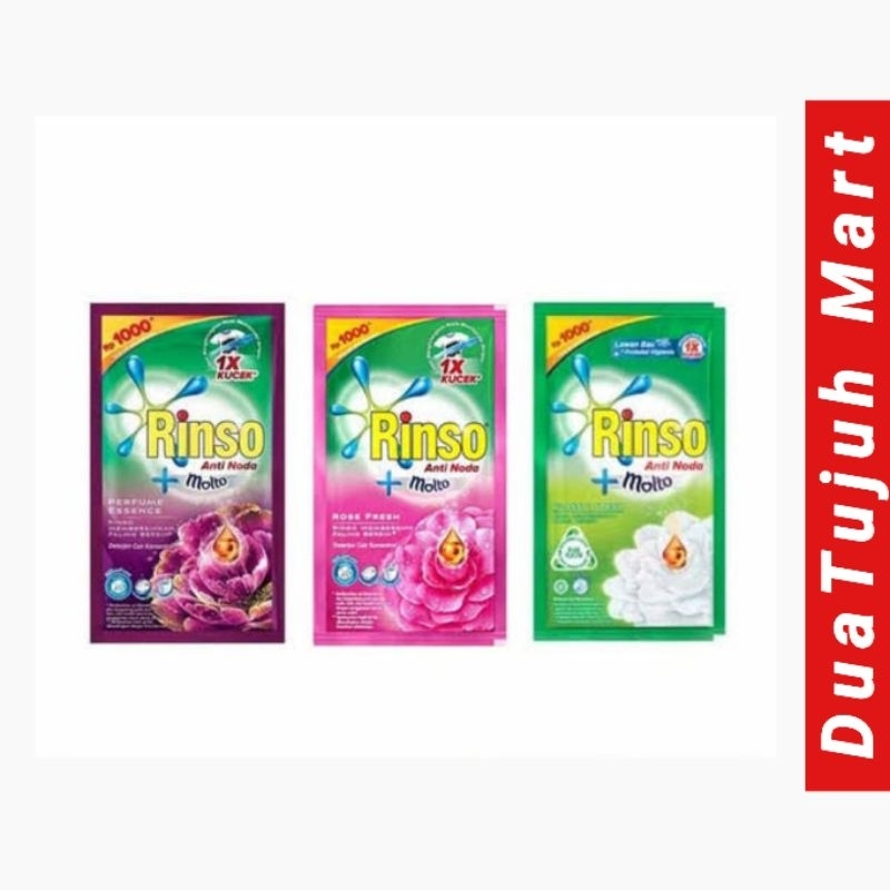 Rinso Cair + Molto 40ml Wangi Rose Fresh 5 Sachet