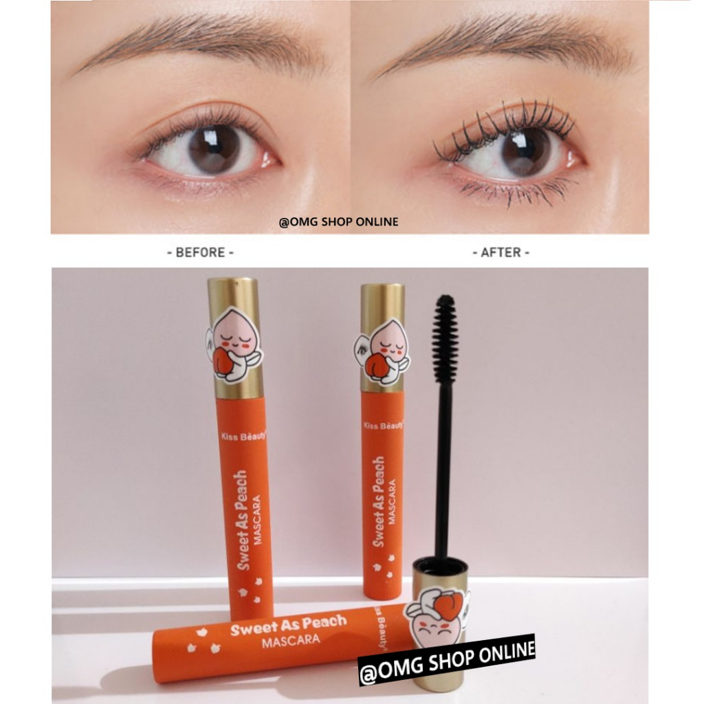 Termurah !!! Maskara Waterproof Anti Air Kiss Beauty Peach ORIGINAL 100% Thailand / Maskara Pemanjang Bulu Mata Lentik Maskara Anti Luntur / Volume Mascara Waterproof Anti Air Tahan Lama Murah / Maskara 2 in 1 Eyeliner Waterproof Penebal Bulu Mata Make Up