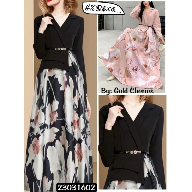 Gamis Maxi Dress Import Gold Cheries Galena (FCODI1015)