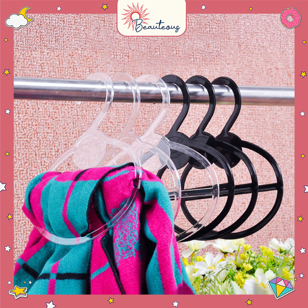 Hanger Hijab Syal Scraf Bulat Oval Display Butik Toko Hijab Jilbab Warna-warni