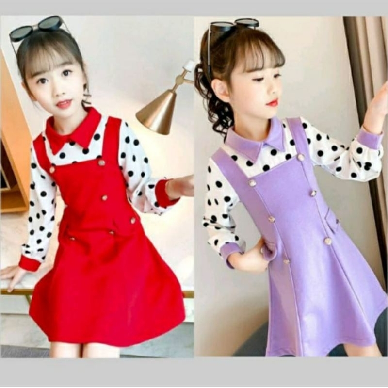 Dress polka import size 110(rijek)