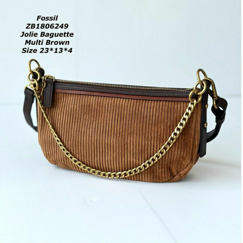 tasFOSSIL Jolie baguette brown crossbody bag