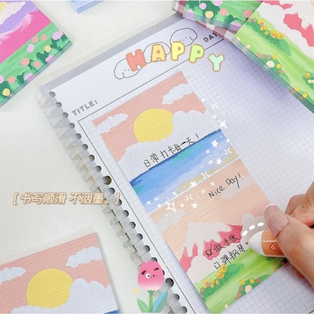 Sticky Notes Motif Sticky Note Memo pad Notepad Stationery NP1