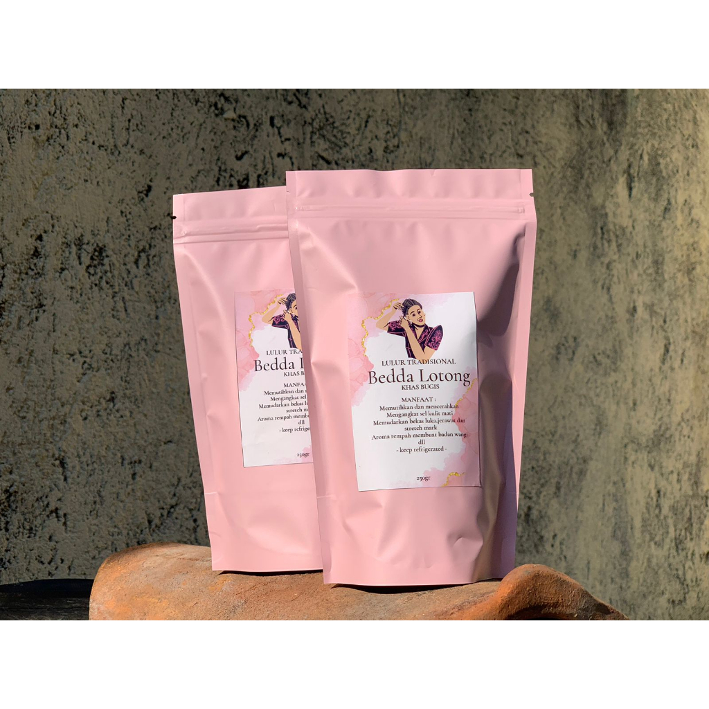 TERMURAH bedda lotong 250gr / bedda lotong asli KHAS BUGIS / lulur viral / beda lotong POUCH BASAH/ beddak lotong