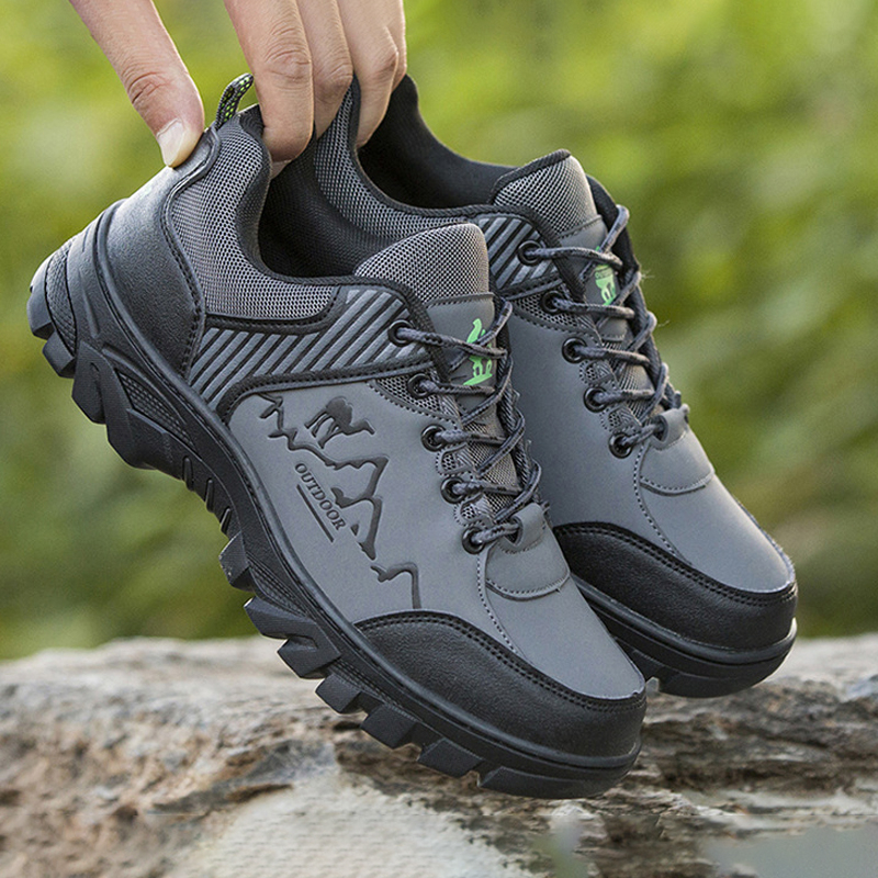 Sepatu gunung lintas alam perjalanan luar pria tahan aus tahan angin tahan debu sol karet non-slip