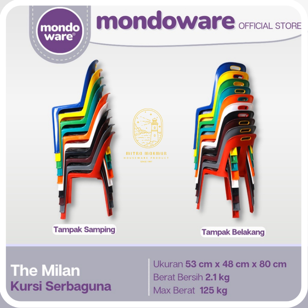 SALE!! MONDOWARE KURSI PLASTIK MILAN KURSI WARKOP KURSI SERBA GUNA 9188