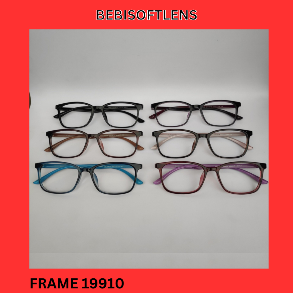 Kacamata 19910 Lensa ANTI BLUERAY BLUECROMIC Kacamata Minus Murah Anti Radiasi Kaca Mata Minus Wanita Pria / Eyeglass / BB