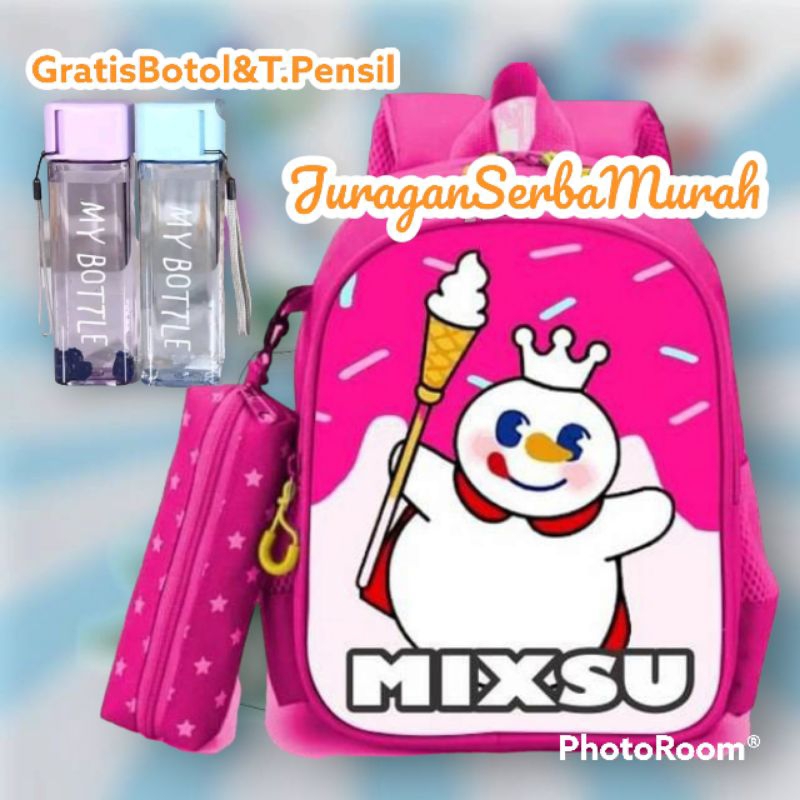 Tas Mixue Ransel Anak TK SD Karakter Kartun MIXUE Premium Quality VIRAL