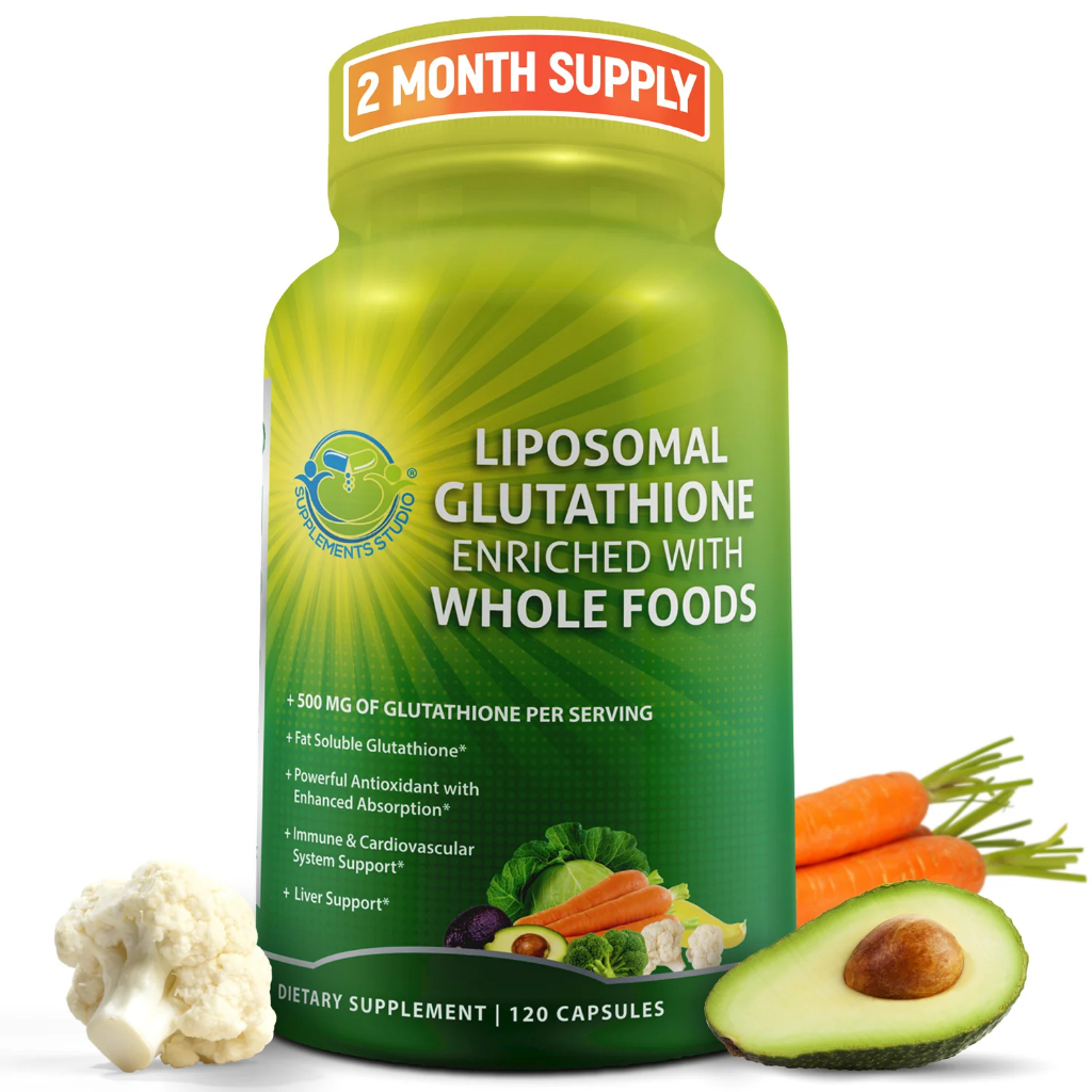 LIPOSOMAL / L-GLUTATHIONE 500Mg + WholeFoods 120 Capsules ORIGINAL Supplement Studio USA