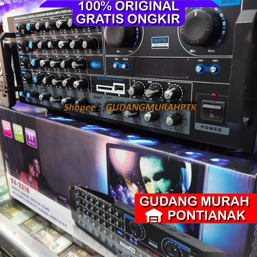 AMPLIFIER KARAOKE BLACK SPIDER + TUNE + SUBWOOFER Setting KA2210 BLACKSPIDER KA-2210 AMPLI BLACKSPIDER KA 2210