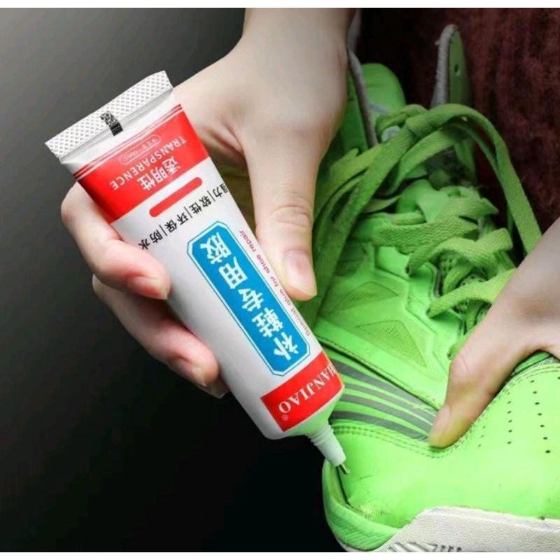 

LEM SEPATU HANJIAO/ Lem Sepatu Kuat Tahan Air Super Glue Tambal Pakaian Jeans Serbaguna/ Lem Sepatu