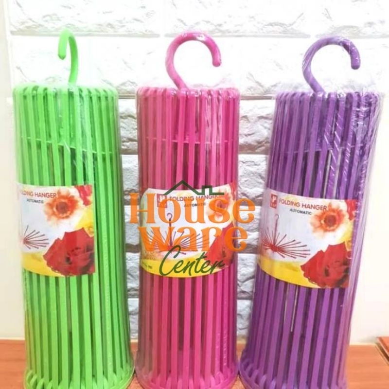 Folding Hanger 30 Stick [ Foto ASLI ] / Jemuran Baju Anak Bayi / Gantungan Baju Bulat / Jemuran Baju Murah