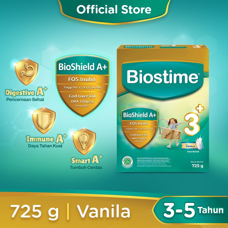 Biostime 3+ MADU / VANILA 350gr / 725gr FOIL (NO BOX) ‼️promo banget‼️