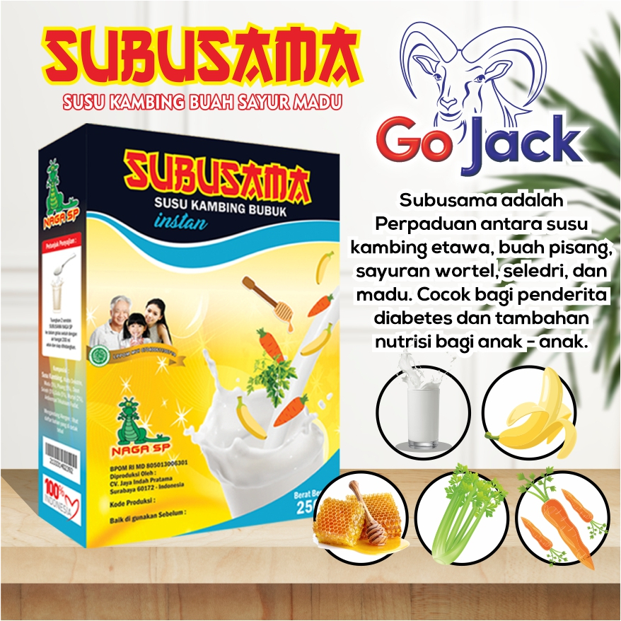 

Bubuk Minuman Susu Kambing Etawa 250g SUBUSAMA (Susu Buah Sayur Madu)