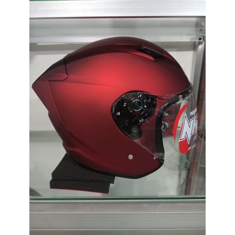 NHK R1 ELITE SOLID RED MAROON DOFF SINGLE VISOR