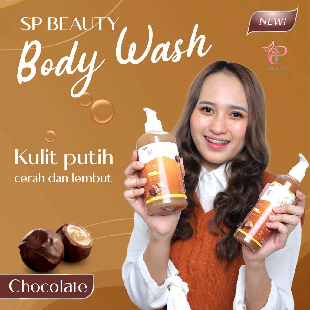 Sp Beauty Body Wash sabun cair herbal 250ml Extra coklat vitamin C. A &amp; Collagen. - Sabun mandi cair pemutih badan sabun cair pemutih .sabun cair herbal coklat250ml