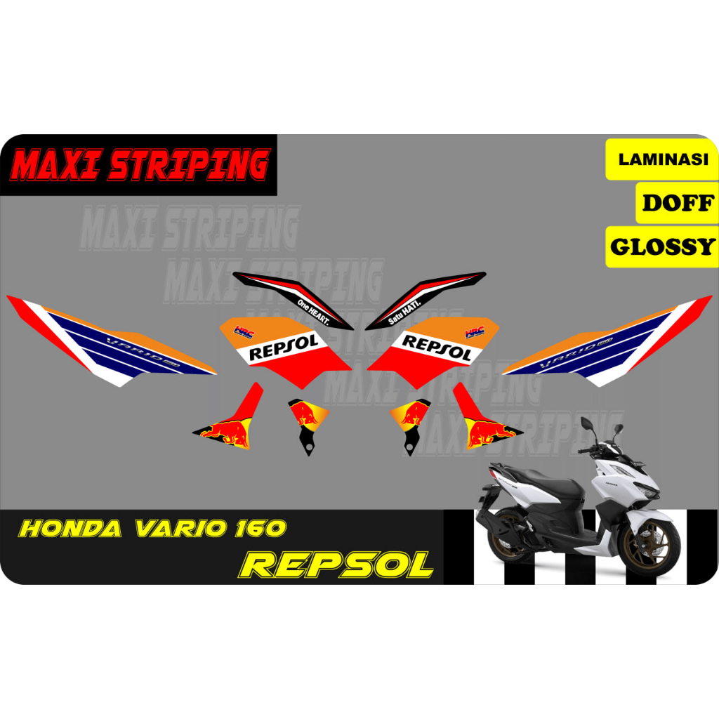 Stiker striping Honda Vario 160 Repsol