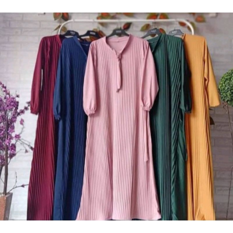 PROMO HARI INI GRATIS ONGKIR GAMIS PLISKET//BAJU MUSLIM WANITA//GAMIS/PAKAIAN WANITA