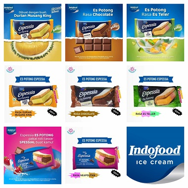 

ICE CREAM ESPESSIA ES POTONG INDOFOOD INDOESKRIM TELER DURIAN COKLAT NEAPOLITAN