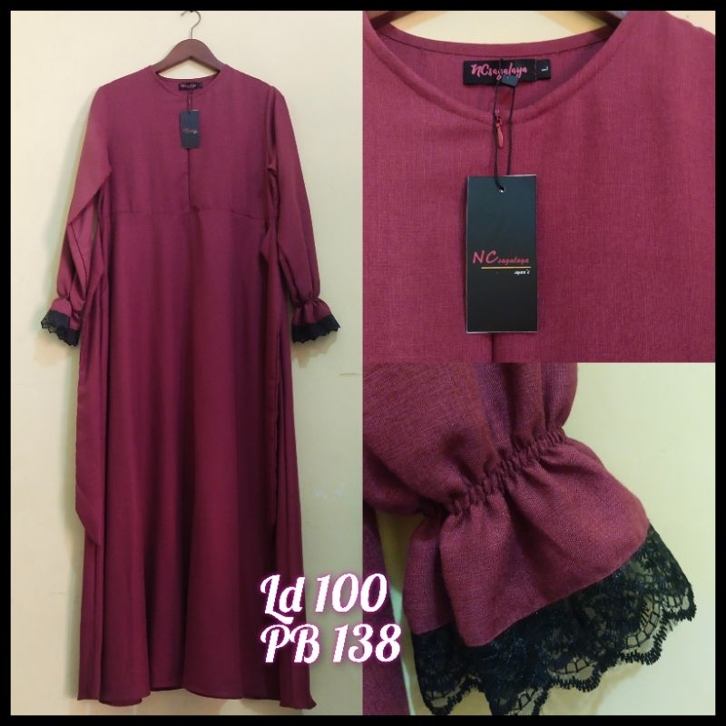 Gamis katun Madina renda by nchi sagalaya
