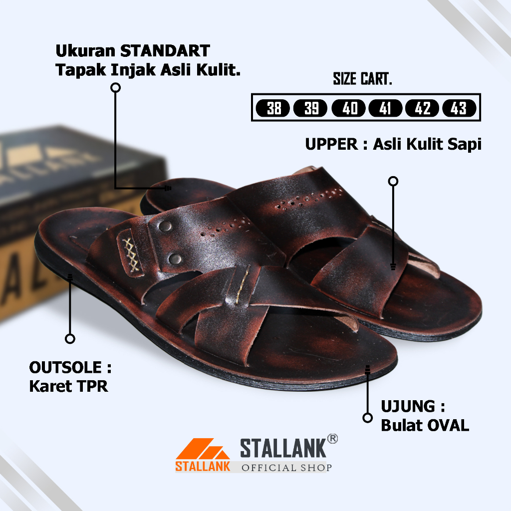 STALLANK || Sandal Kokop Pria Asli Kulit