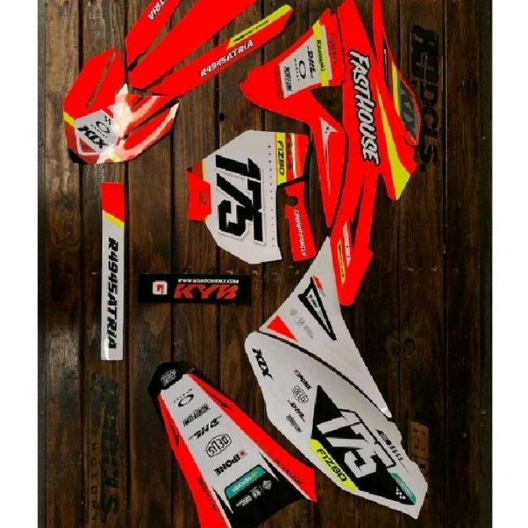 Decal Custome Klx Gordon Orange putih