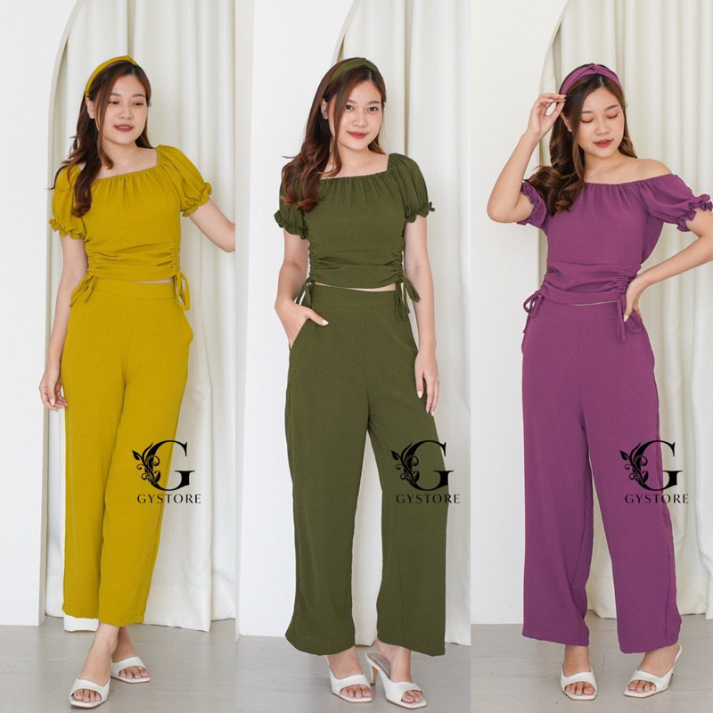 Kirana Setelan Crinkle Wanita | Set Crop Wanita