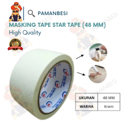 

Lakban STAR 48 mm / 2 inch Masking Tape Isolasi Lakban Selotip Kertas