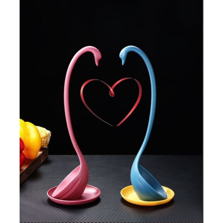 

Jual Standing SOUP Spoon Sendok Kuah Angsa Dgn Alas Tatakan Centong Angsa - Biru Murah