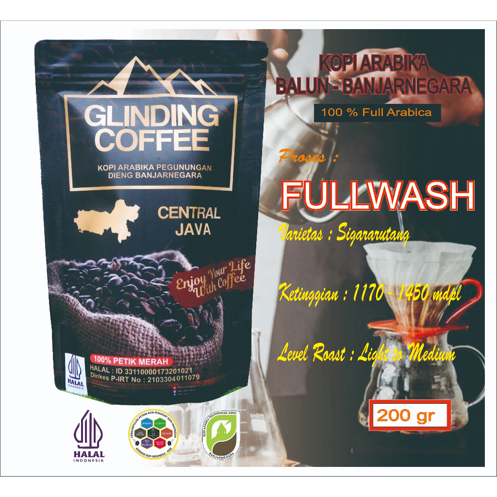 

Kopi Arabika Dieng Proses Fullwash 200 gr