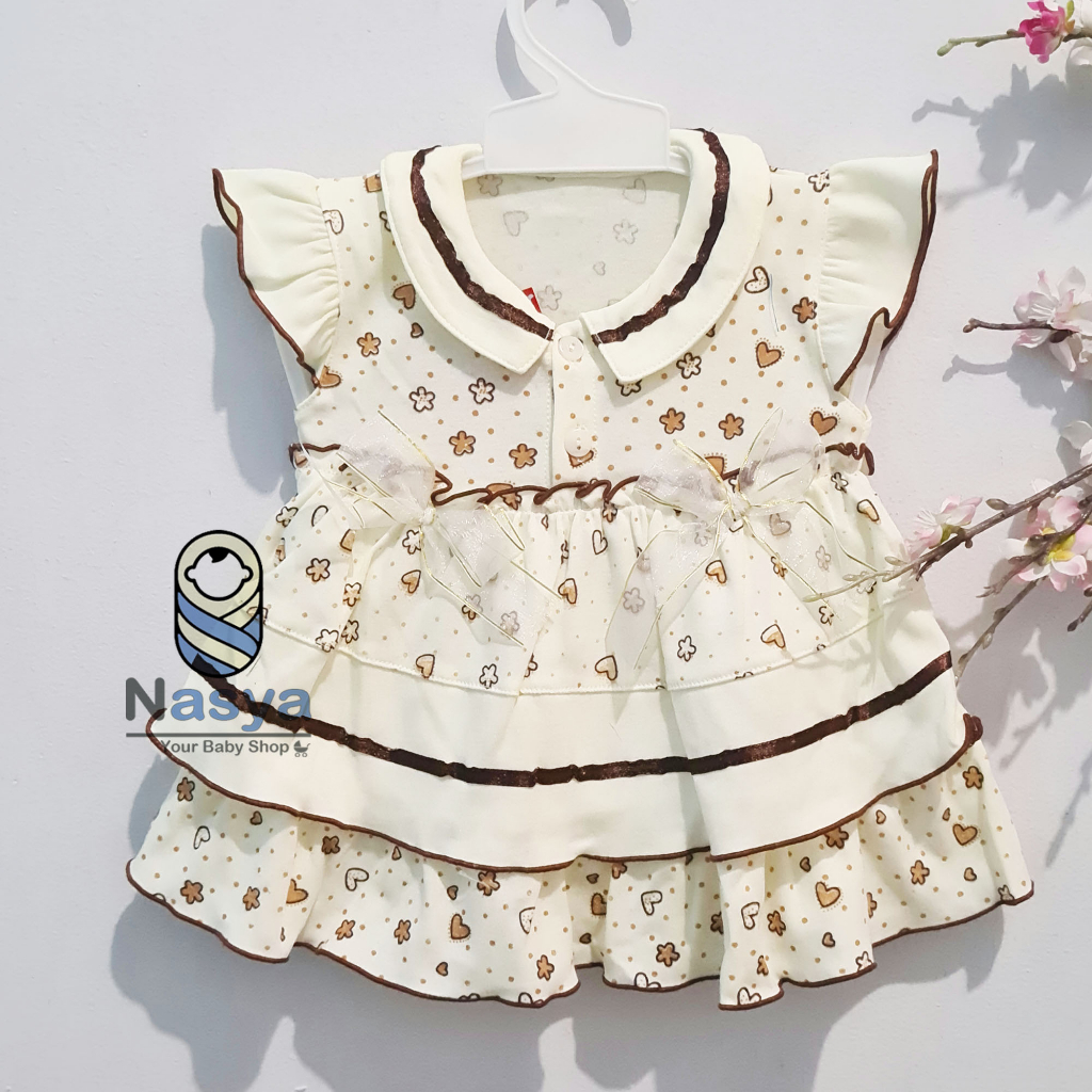 [A-002] Dress Bayi / Setalan baju bayi perempuan cream