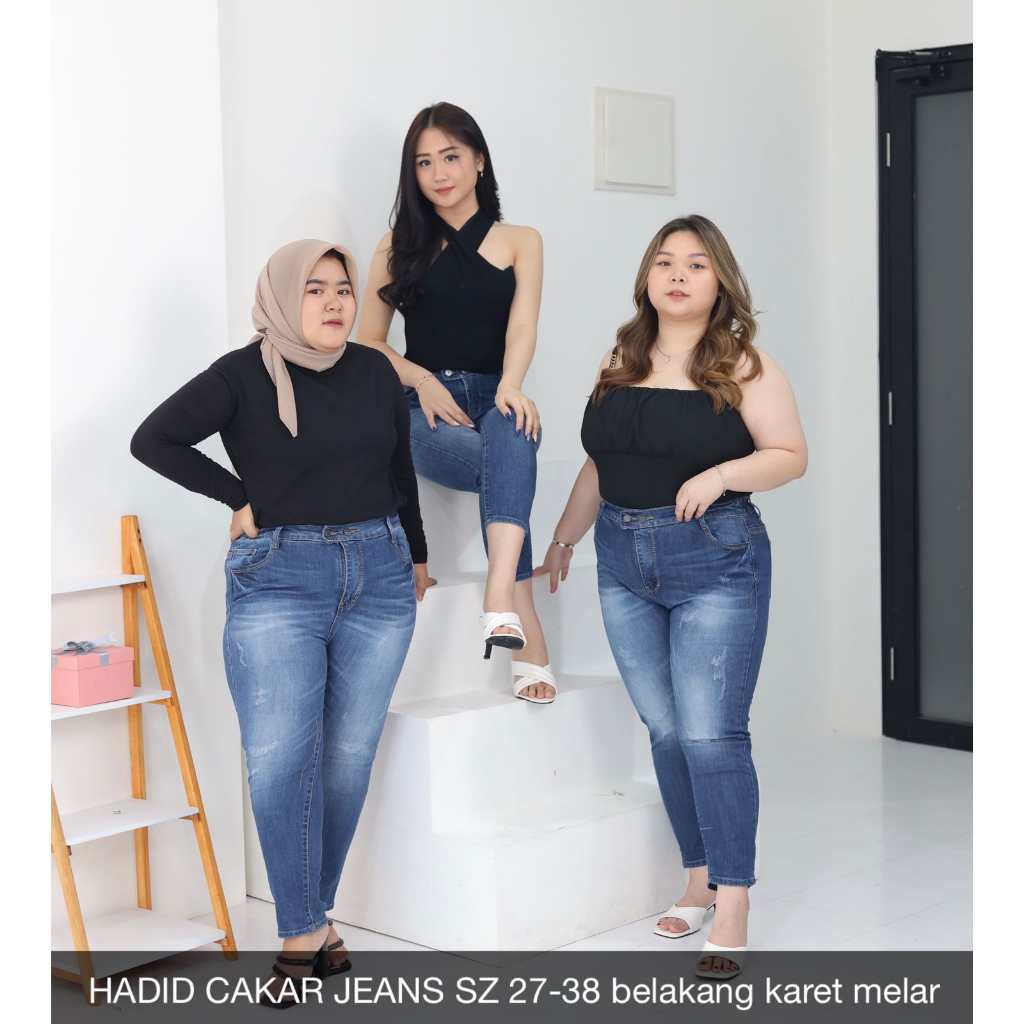 CELANA JEANS WANITA UKURAN NORMAL &amp; JUMBO HADID JEANS SERIES-SYS CLOTHIER