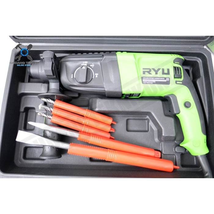 Mesin Bor Tangan Bobok Tembok Beton SDS PLUS RRH26 RYU / Electric Rotary Hammer Drill Bor Listrik 850 Watt RRH26 RYU