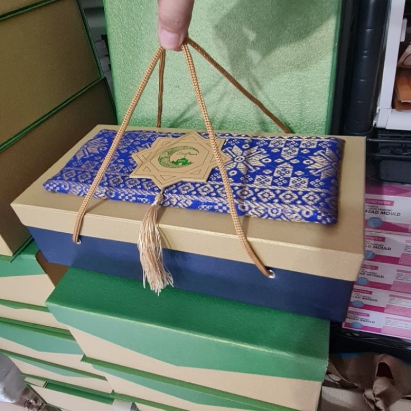 Box standar songket 30x15x8cm / kotak kue kering 2toples bulat 500gr / hamper idul fitri