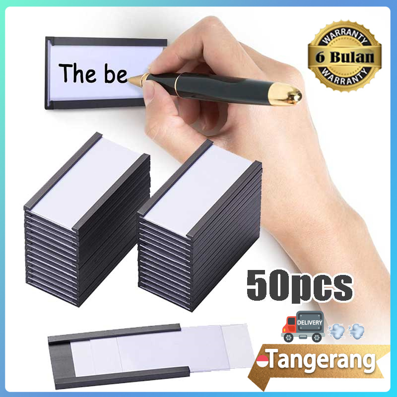 

50pcs Magnetic Label Holders with Data Card Holders Holder Label Magnetik Dengan Pelindung Kartu