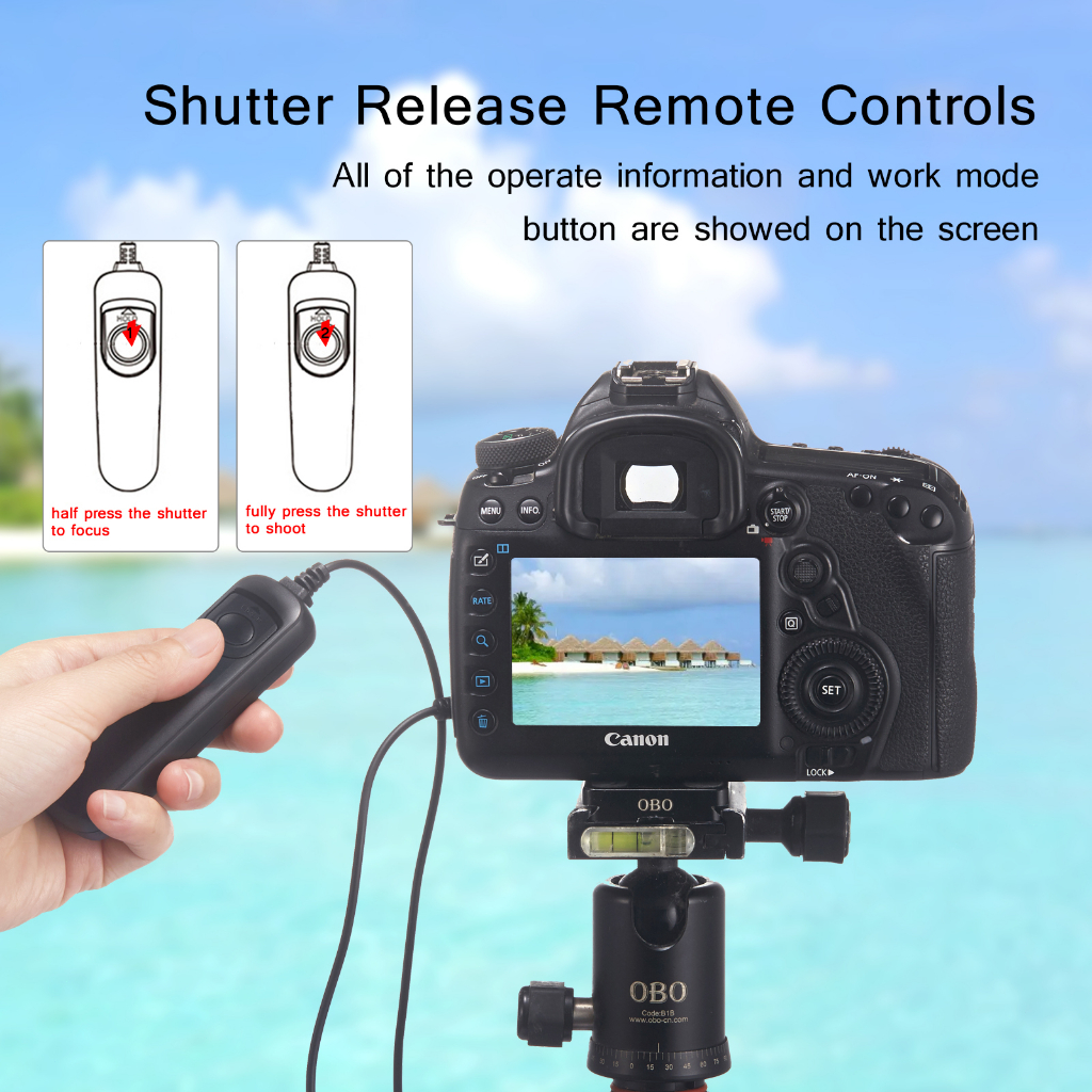 RS-60E3 Cuely Remote Shutter Release For Canon 80D / 77D 1000D 600D 500D 60D DLL