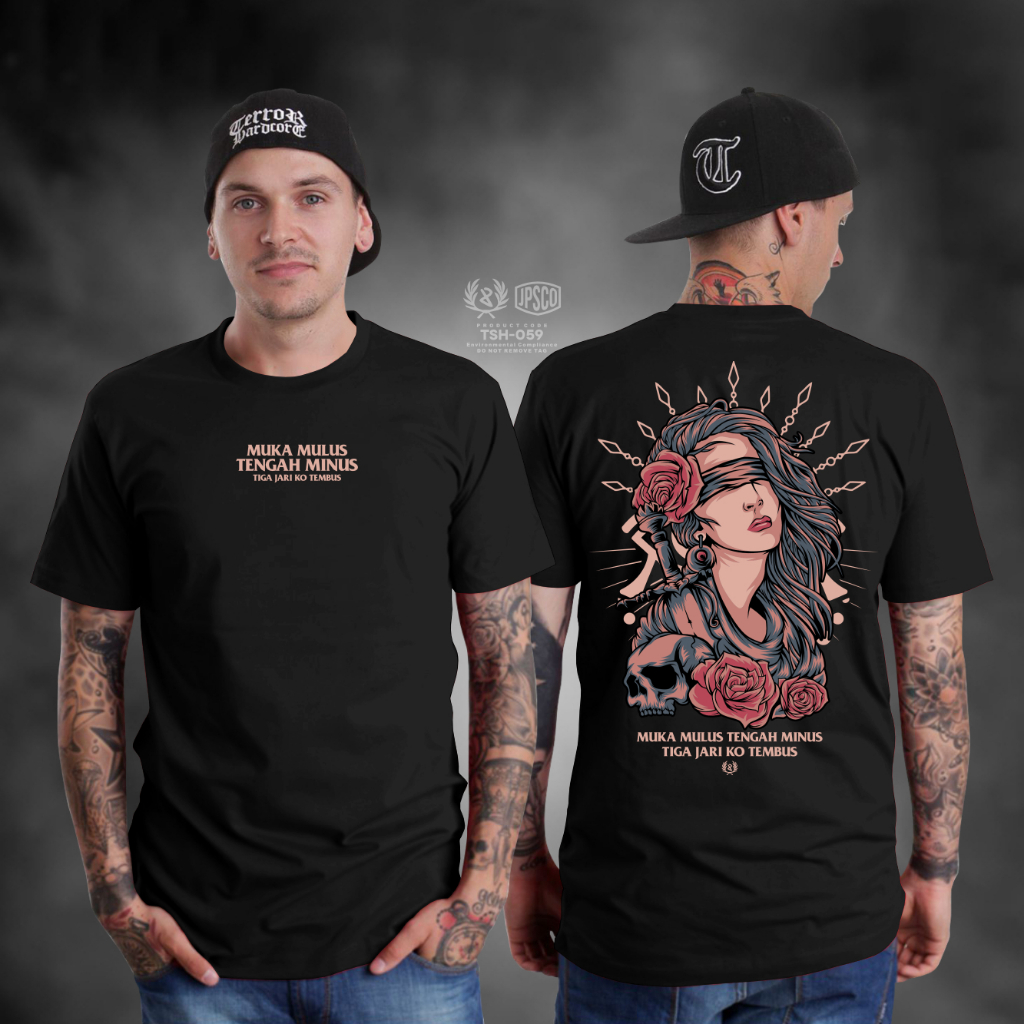 KAOS SATANIC MUKA MULUS TENGAH MINUS TIGA JARI KO TEMBUS KAOS PAKAIAN PRIA TERBARU