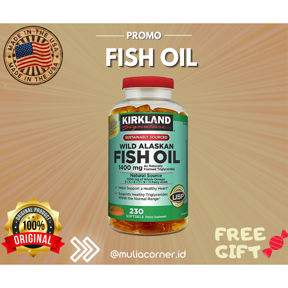 Kirkland Signature Fish Oil 1400 mg isi 230 Softgels