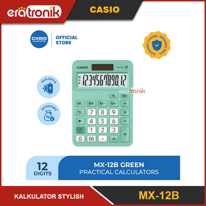 

Kalkulator Casio MX-12B Green Kalkulator Stylish Kalkulator Colorful