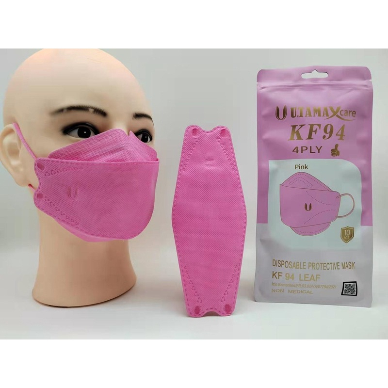 PROMO MASKER KF94 UTAMAX WARNA KUNING DAN PINK 4 PLY ISI 10