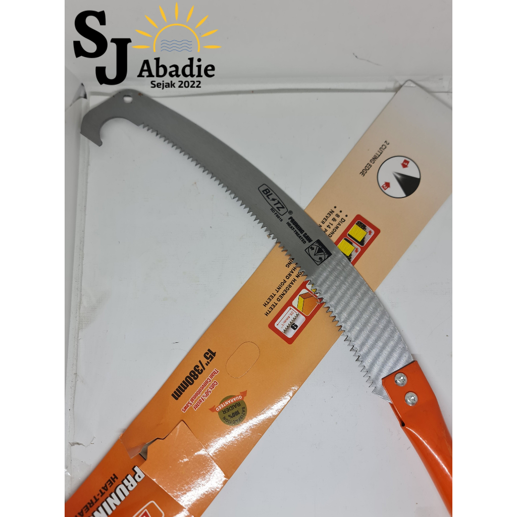 (1 PCS) Gergaji Kopi Pohon Dahan Ranting Gagang Besi BLITZ 15 inch Pruning Saw | SJ ABADIE |