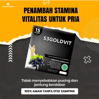 S3 GOLDVIT (1 box isi 15 sachet) Original Suplemen Penambah Stamina Pria