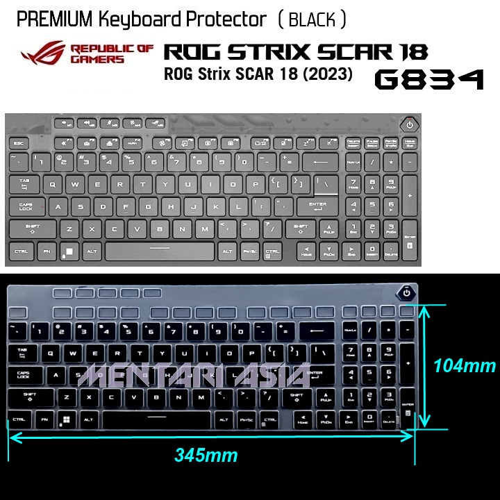 Keyboard Protector ASUS ROG STRIX SCAR 18 2023 G834 - Premium BLACK