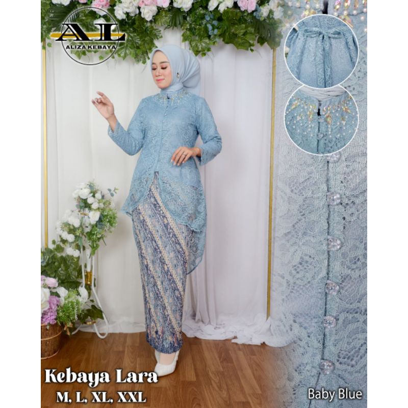 IndahKebaya • SETELAN KEBAYA MODERN TERBARU / KEBAYA LARA BROKAT WISUDA LAMARAN / BAJU WANITA CANTIK KEKINIAN / WARNA SILVER MOCCA MAROON DUSTY LAVENDER NAVY SAGE BABYBLUE