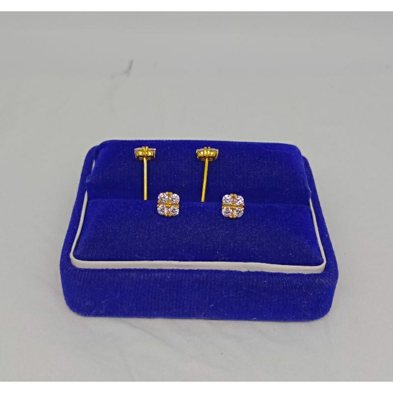 giwang mata putih 4/perak asli silver 925 lapis emas/perhiasan fashion wanita terbaru