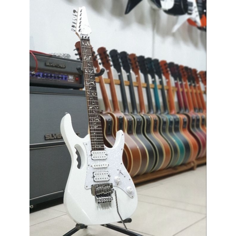 gitar elektrik/listrik Ibanez Jem flower putih updown