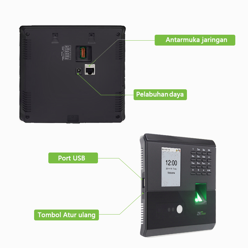 ZKTeco Mesin Absensi Sidik Jari MB10-VL Bahasa Indonesia Mesin Absensi Fingerprint Pemasok